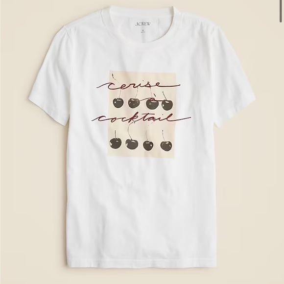 J crew Relaxed-fit "Cerise cocktail" graphic T-shirt in broken-in jersey - Picture 1 of 2